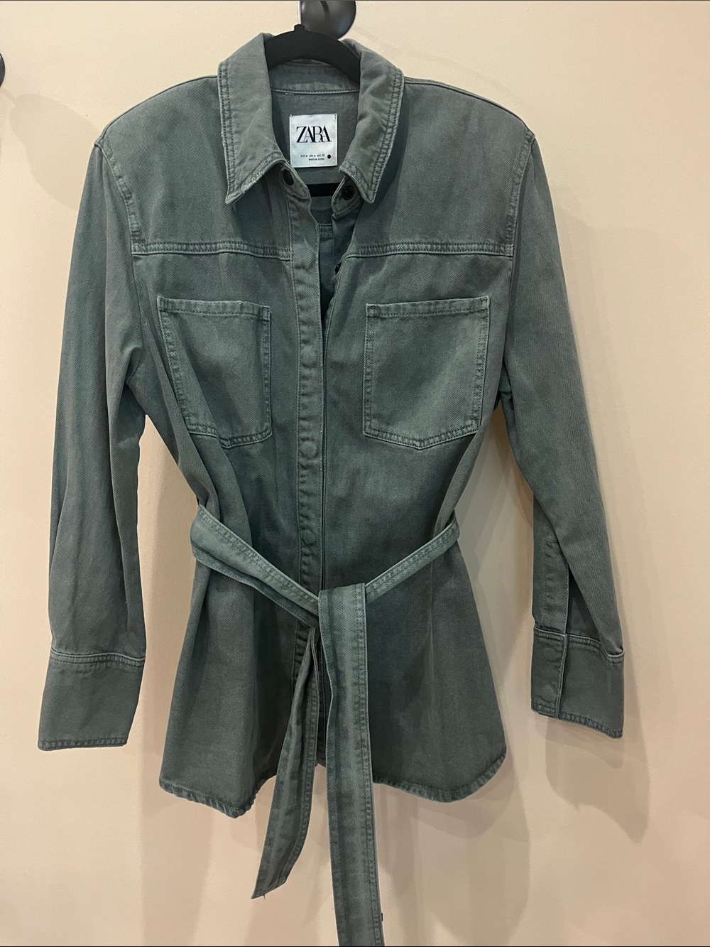 Zara Belted Utility Shirt Jacket
